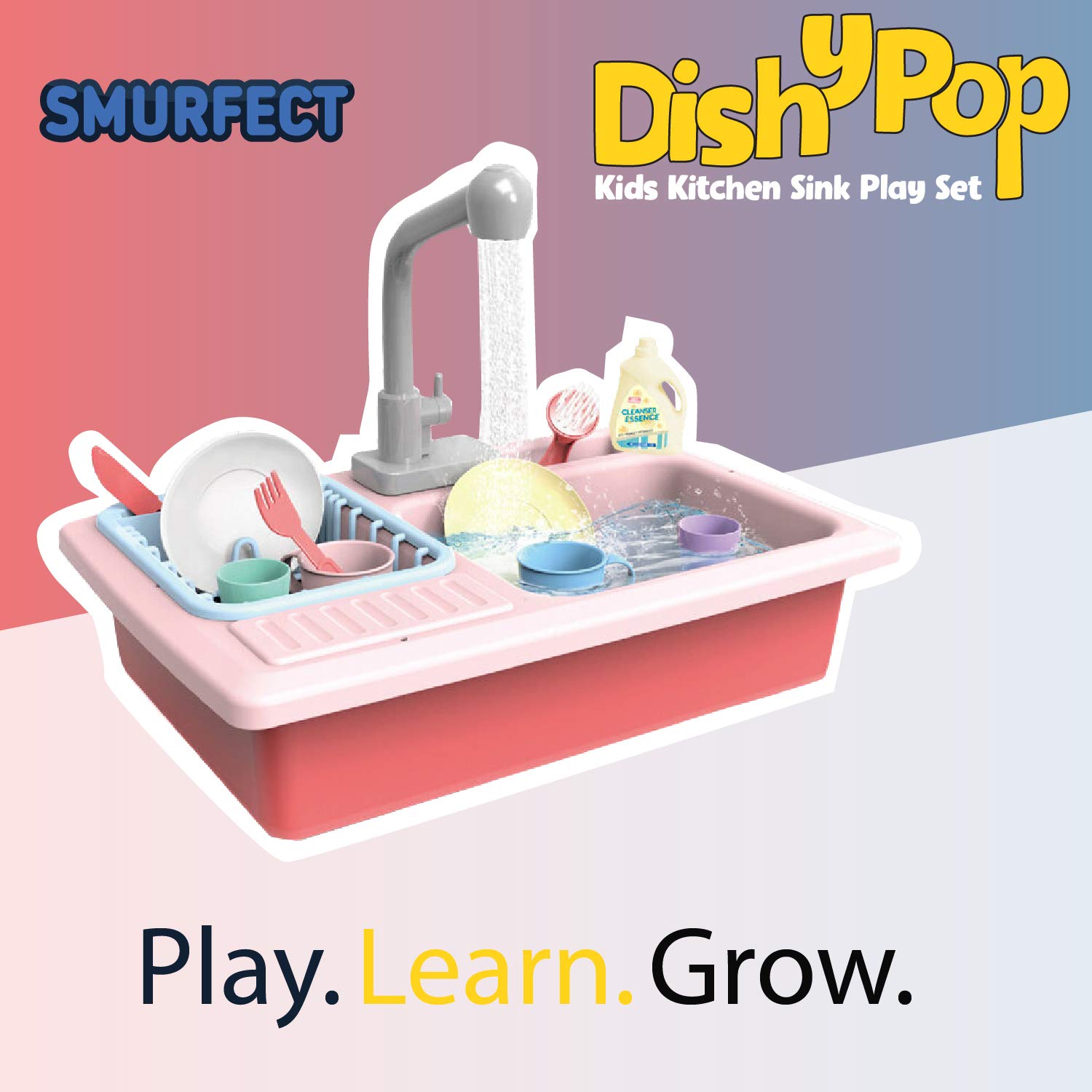 Kids Kitchen Sink Play Set- Fun & Educative Kids Toy- Water Cycling Kitchen Sink for Kids- Above 3 Years Toddler Toys- Easy to Install Play Kitchen Sink- Cute Kids Kitchen Sink