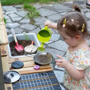 Giant bean Mud Kitchen Playset for Kids, Deluxe Wooden Toy Play Kitchen Set for Boys and Girls Ages 3-8 Indoor & Outdoor Activities, with Sand and Water Sink, Cookware Pots and Kitchen Accessories