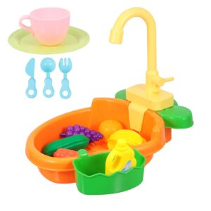 1 set children's wash basin sink toy with running gifts educational toys children’s toys kitchen toys tableware parent-child plastic washing dishes