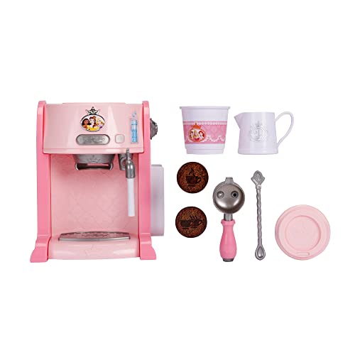 Disney Princess Style Collection Toy Espresso Machine for Kids, Coffee Maker Play Kitchen Accessories Gift for Girls & Kids