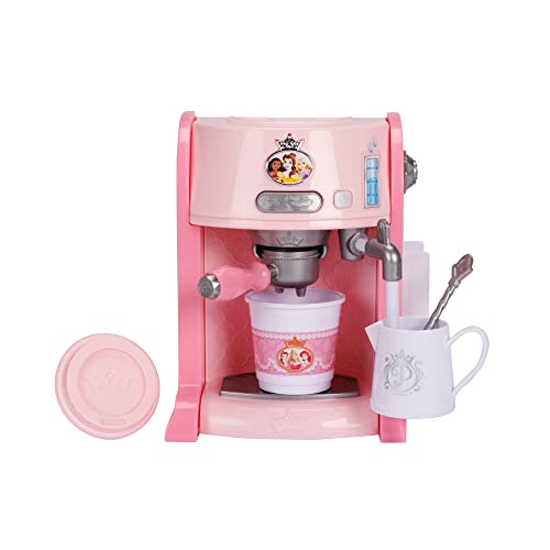 Disney Princess Style Collection Toy Espresso Machine for Kids, Coffee Maker Play Kitchen Accessories Gift for Girls & Kids