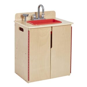 ecr4kids play kitchen sink, wooden playset, natural