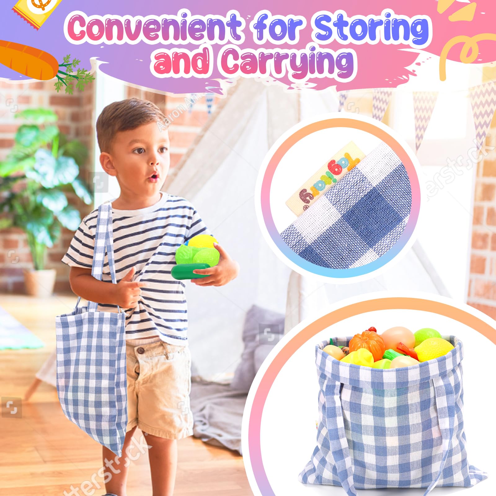 Tagitary Shopping Cart Toy for Kids,82 PCS Toddlers Large Play Grocery Cart with Shopping Bag,Included Pretend Food Veggies,Play Money Cash and Coins,Educational Toys Play Kitchen Accessories for Kids