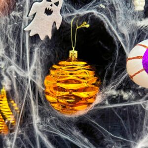 XmasExp 24ct Christmas Ball Ornaments Set Yellow Shatterproof Xmas Tree Hanging Decorations Perfect for Fall Thanksgiving Decor (Orange, 1.57")