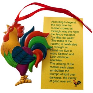 Legend of The Rooster Ornament Set Hanging Christmas Tree Decoration with Story Card Pack