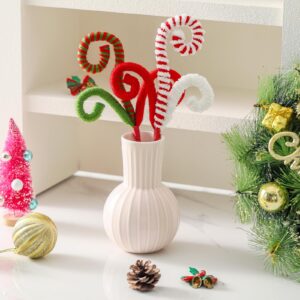 ZHANYIGY 6PC Set Red/White Christmas Tree Decorations Picks Christmas Tree Woolen Candy Curly Pick, Christmas Tree Decorations Home Office Vase Party Ornaments (RED)