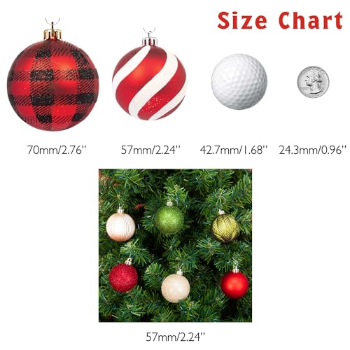 Every Day is Christmas Ornaments, Shatterproof Christmas Tree Ornament Set, Christmas Balls Decoration 50 Count (2.24"/57mm, Woodland)