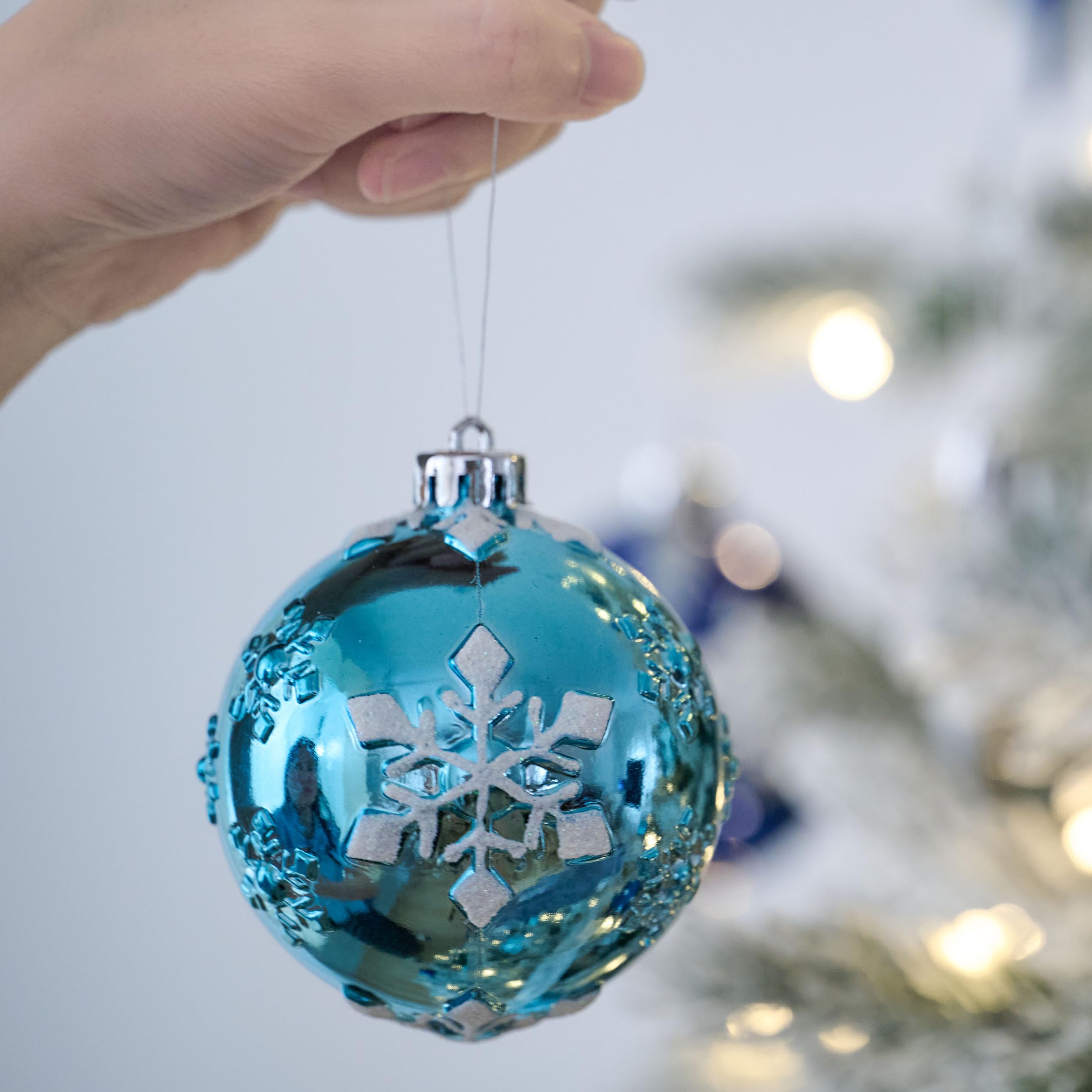 Valery Madelyn Christmas Tree Decorations Set, 80ct Navy Blue and Silver Shatterproof Christmas Ball Ornaments Bulk, Winter Wonderland Hanging Ornaments for Christmas Trees Xmas Holiday Decor