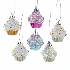 Kurt Adler 2" Cupcake Ornament Set of 6