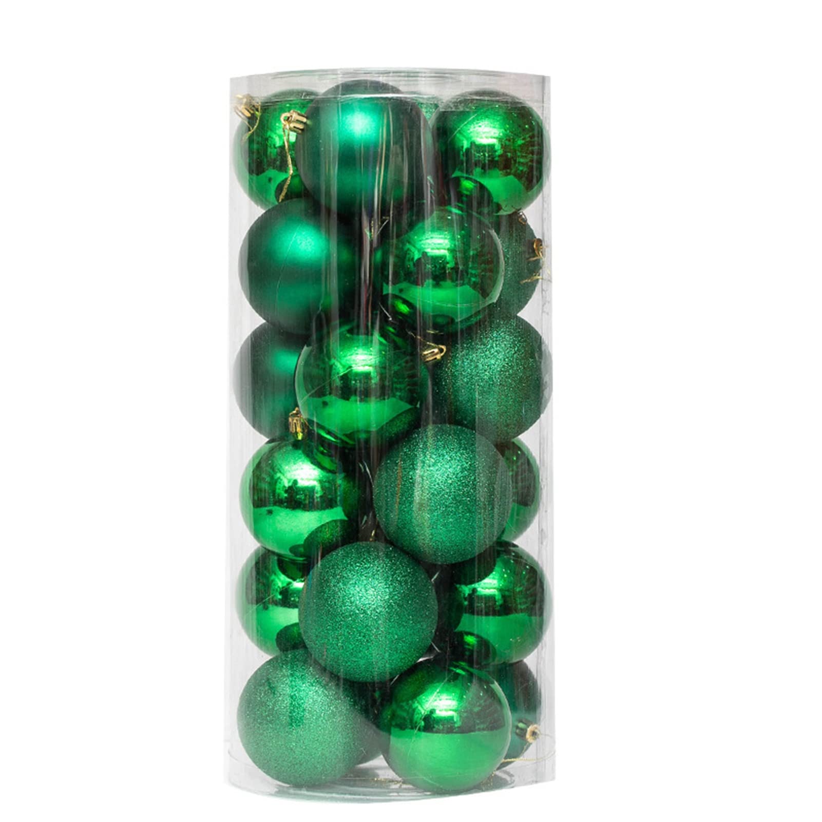 Altsuceser 24Pcs Shatterproof Christmas Tree Ornaments Set, Christmas Balls Decoration Tree Balls for Holiday Wedding Party Decoration Green