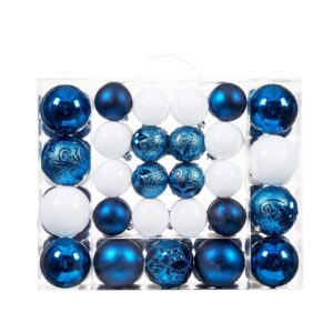 87-Pack Shatterproof Christmas Ball Ornaments Set, Christmas Tree Decorations with Hand-held Gift Package for Xmas Tree Holiday Wedding Party (Blue)