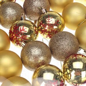 QAZIUY Christmas Balls Ornaments Set Christmas Tree Accessories 2.36" Christmas Decoration Ball 6cm/2.36in Shatterproof Christmas Decoration Suit 4 Styles 30pc in Total