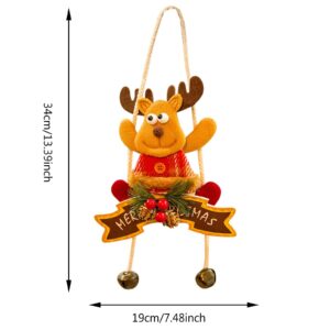 QAZIUY Christmas Ornaments Set Hanging Ornaments for Xmas Christmas Tree Wooden Sign Old Man Snowman Deer Cloth Fireplace Window Pendant Christmas Decor for Home Holiday Party