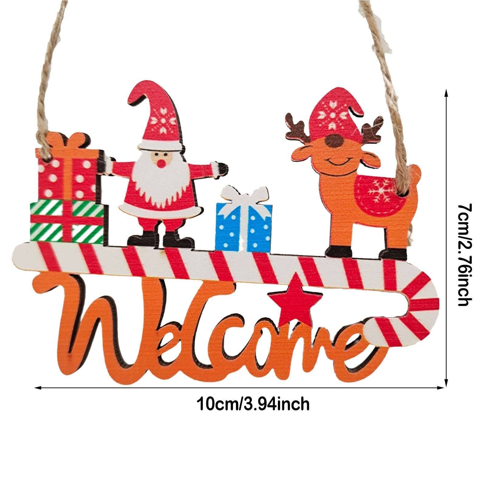 QAZIUY Christmas Ornaments Set Funny Hanging Ornaments Clearance Christmas Tree Small Pendant Wooden Colored Drawing Pendant Bell Christmas Decorations