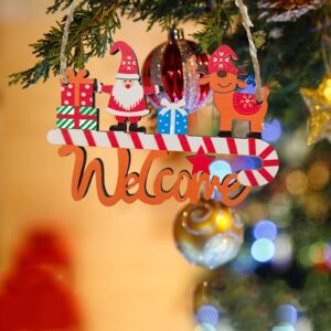 QAZIUY Christmas Ornaments Set Funny Hanging Ornaments Clearance Christmas Tree Small Pendant Wooden Colored Drawing Pendant Bell Christmas Decorations