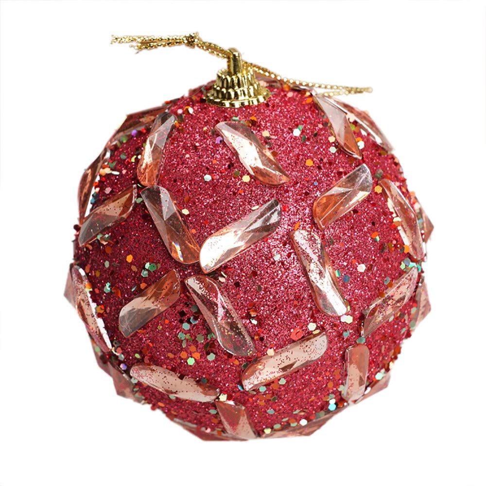 QAZIUY Christmas Balls Ornaments Set Christmas Tree Accessories 3.14" Christmas Rhinestone Glitter Baubles Balls Xmas Tree Ornament for Xmas Tree Decoration Holiday, Wedding Party Gift