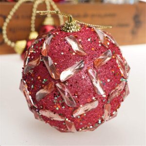 QAZIUY Christmas Balls Ornaments Set Christmas Tree Accessories 3.14" Christmas Rhinestone Glitter Baubles Balls Xmas Tree Ornament for Xmas Tree Decoration Holiday, Wedding Party Gift