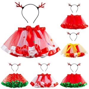 IAMAGOODLADY Christmas Decorations,Kids Girls Christmas Party Dance Ballet Toddler Costume Skirt+Deer Hairband Santa Claus Gift Xmas Ornaments for Party Supplies Prime Deals of The Day Today Only