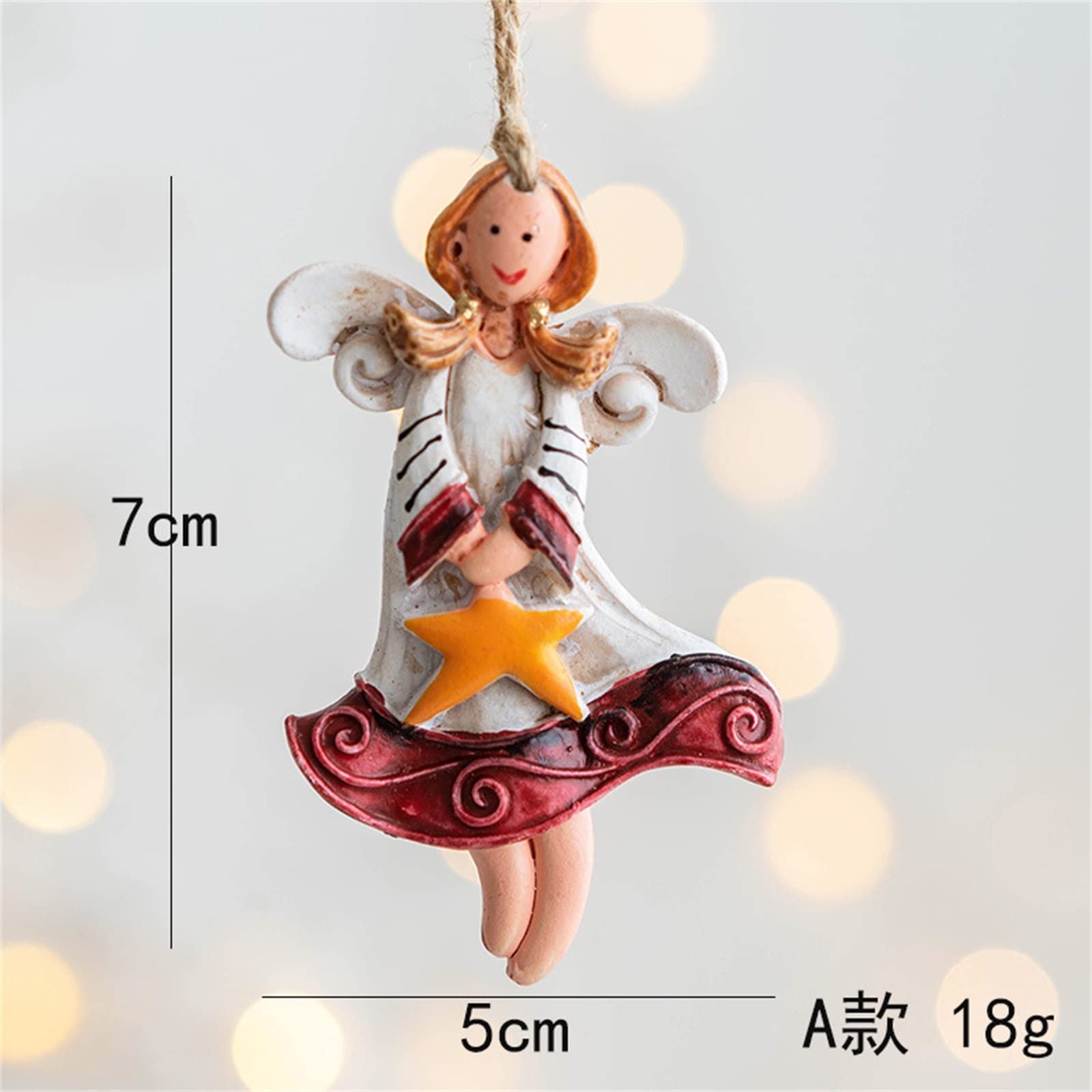 Christmas Tree Ornaments Decor Pendant Personalized Product Hanging Hangs Resin Angel Pendant Little Retro Decorated Hanging Indoor for Tree Home Rustic Decoration Decor Ornament Gift