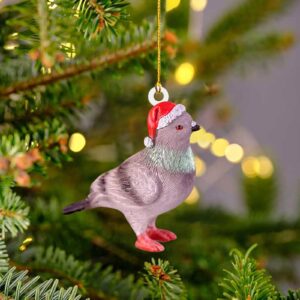 QAZIUY Christmas Ornaments Set Ornaments for Crafts Christmas Animal Ornament Acrylic Santa Hat Animal Ornament Christmas Tree Decoration Xmas Tree Hanging Ornament for New Year Holiday Party