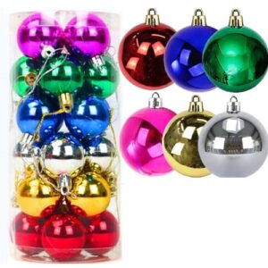 christmas ball decorations ornaments 6cm 24 plastic xmas tree decoration ornament hanging decorative pendant outdoor indoor themed for christmas tree farmhouse party gifts 2023 clearance