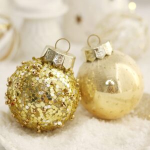 25PCS Christmas Balls Ornaments, Mini Ball Christmas Decorations for Xmas Christmas Tree, Shatterproof Christmas Tree Decorations Hanging Ball Set for Holiday Wedding Party Decoration(#1)