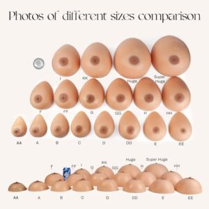 Vollence C Cup Silicone Breast Forms Bra Enhancer Inserts Concave Bra Pads - Suntan