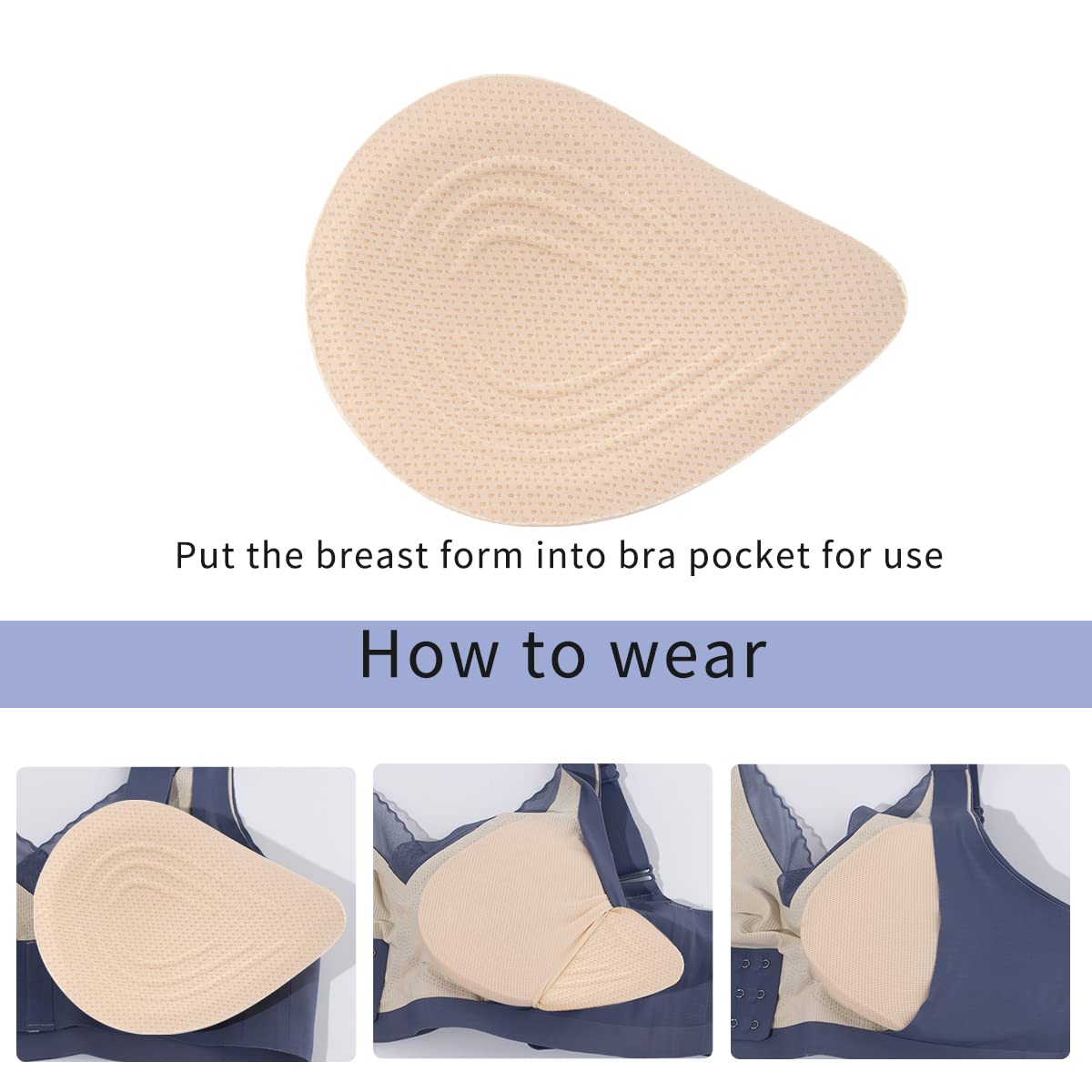 Seamless Post-Surgery Bra for Women, Mastectomy Bra with Cotton Breast Forms Set