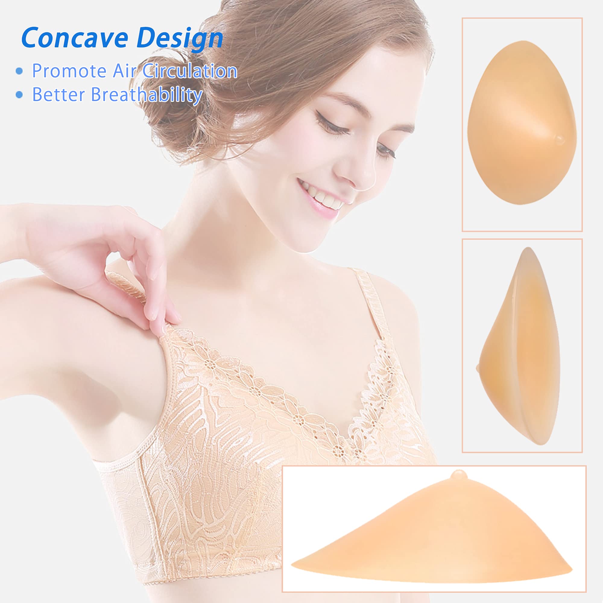 NORFULL Silicone Breast Form Mastectomy Prosthesis Waterdrop Enhancer One Piece 300g B Cup