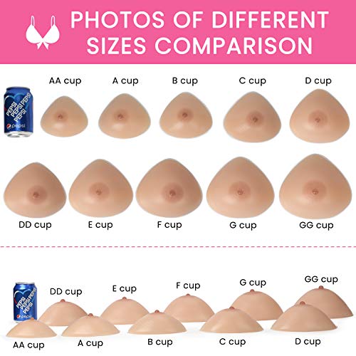 Vollence A Cup Triangle Silicone Breast Forms Fake Boobs for Mastectomy Prosthesis Crossdresser Transgender Suntan