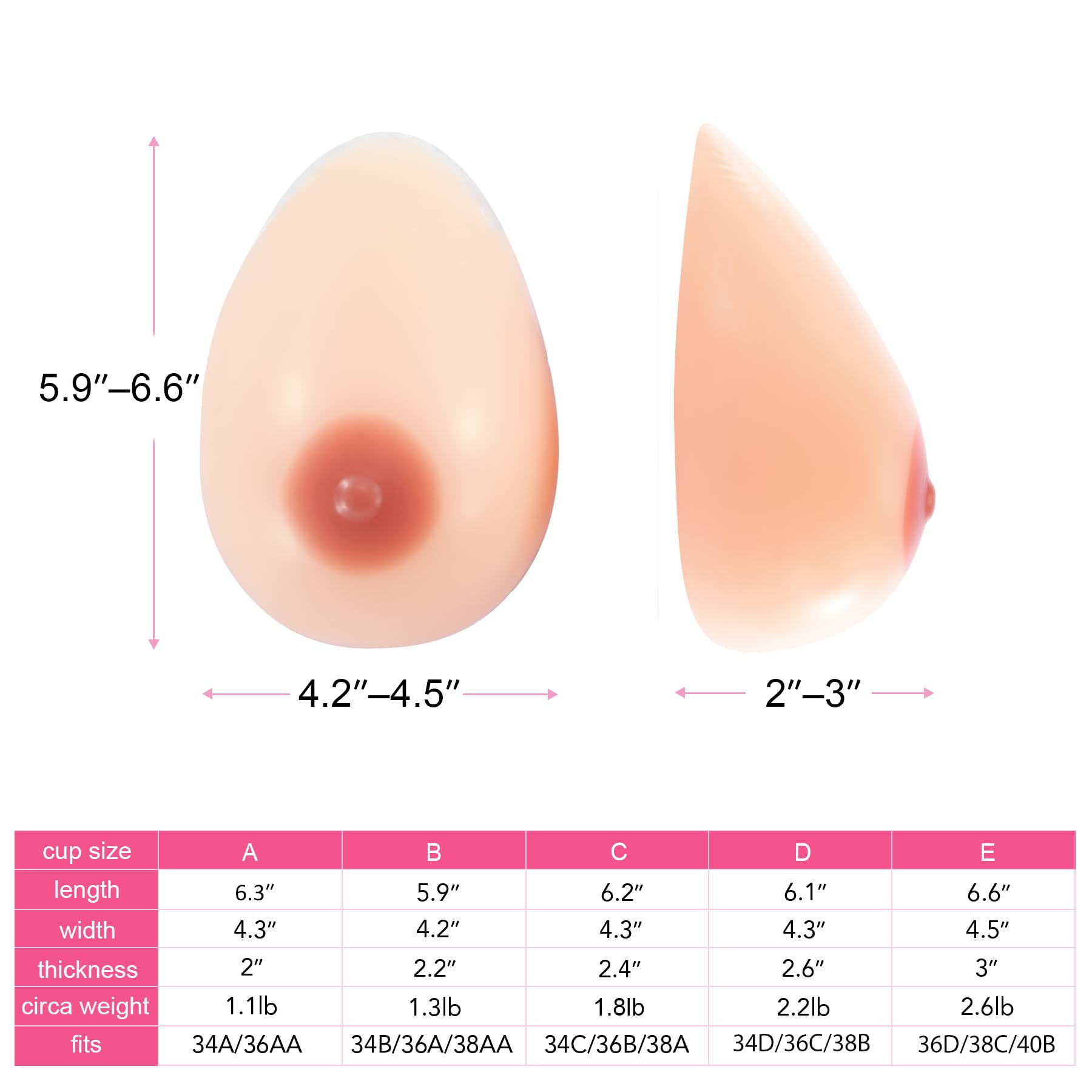 Y-NOT C Cup Silicone Breast Forms Self Adhesive for Crossdresser Fake Prosthesis Nude