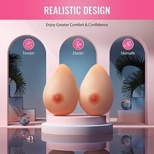 Y-NOT C Cup Silicone Breast Forms Self Adhesive for Crossdresser Fake Prosthesis Nude