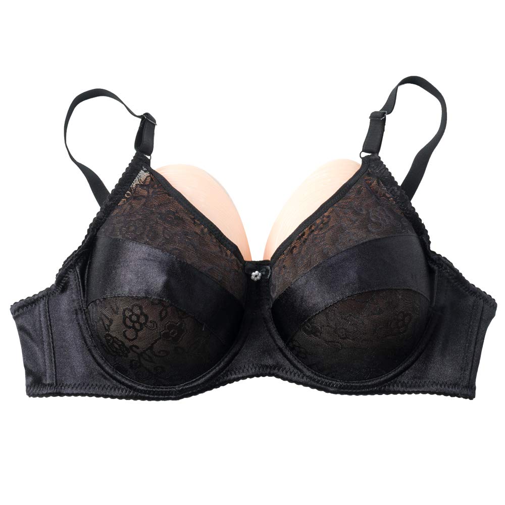 Aonkey Breast Form Pocket Bra for Crossdressers Mastectomy (42/95, Black)