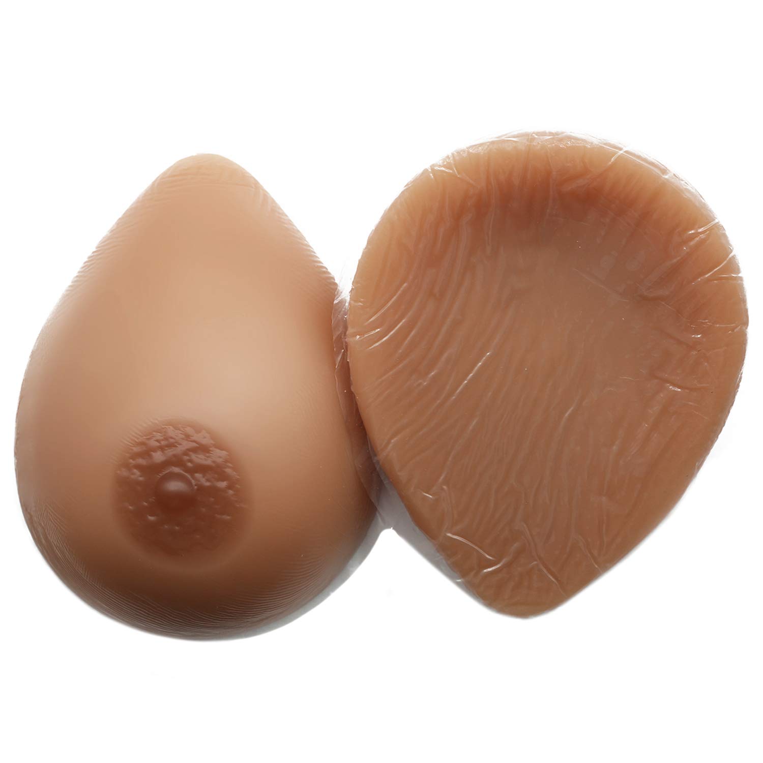 Ecoup 800g/Pair C Cup Brown Silicone Breast Forms Self-Adhesive Fake Breasts for Transgender (Wheat, L - 800g/Pair（1.78 lb/Pair) - Cup C