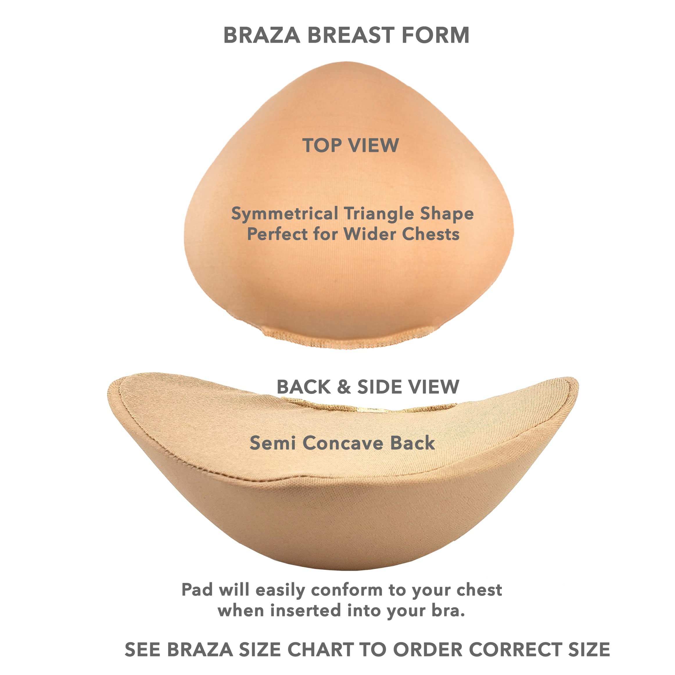 Braza Classic Foam Breast Form - S2015,Beige,4