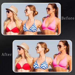 Honoson 2 Pairs Breathable Silicone Bra Inserts Waterproof Reusable Bra Inserts Breast Enhancers for Bra Swimsuit Sports Bra (Round and Semicircular Shape)
