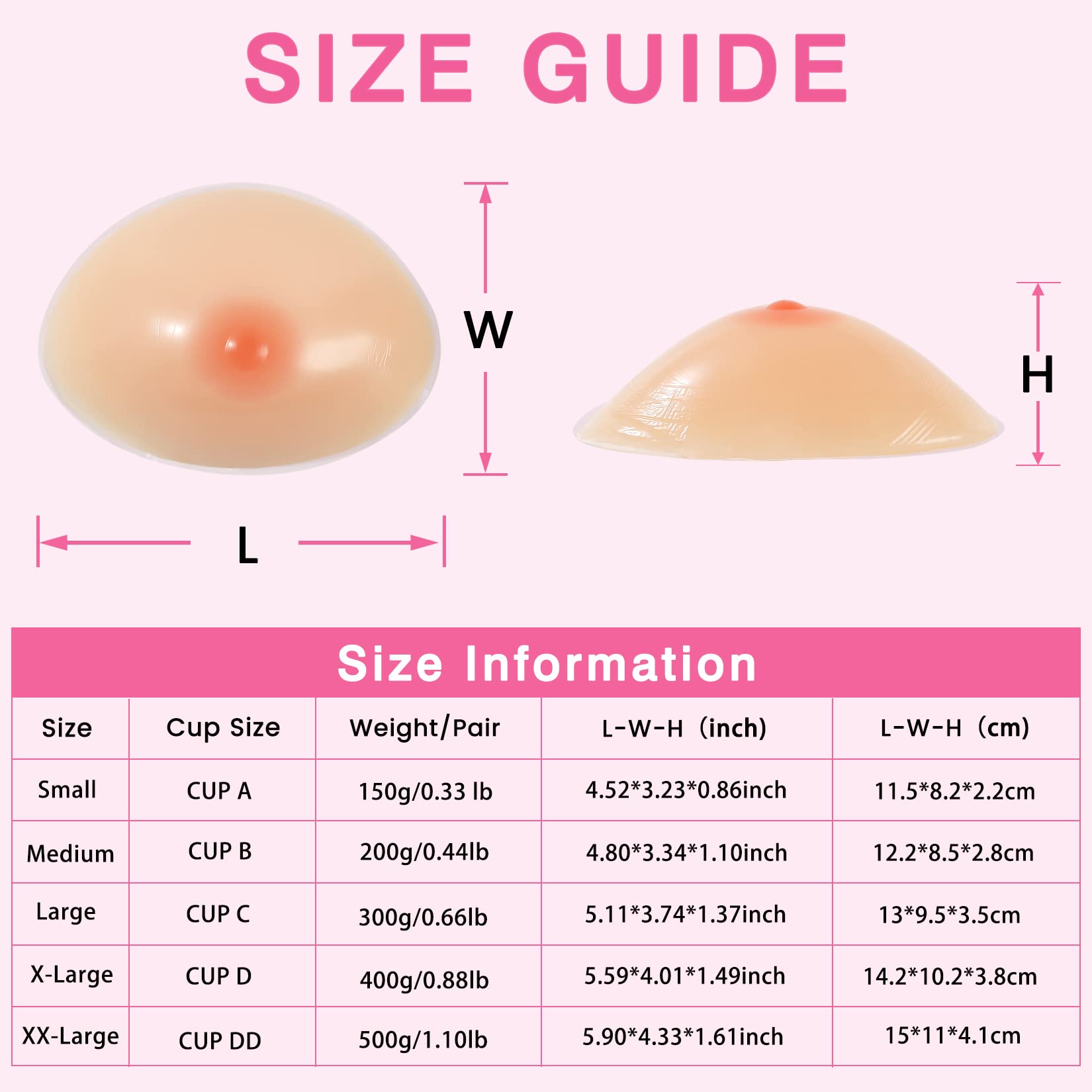 Vollence Silicone Gel Bra Inserts Breast Enhancer Bra Inserts Push Up Bra Pads Inserts Breast forms for Bikini Swimsuit