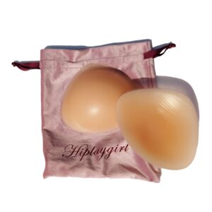 HIPLAYGIRL Pair Concave Silicone Breast Form, Triangle Mastectomy Prosthesis Bra Inserts Enhancer Pads (Size A B Cup)