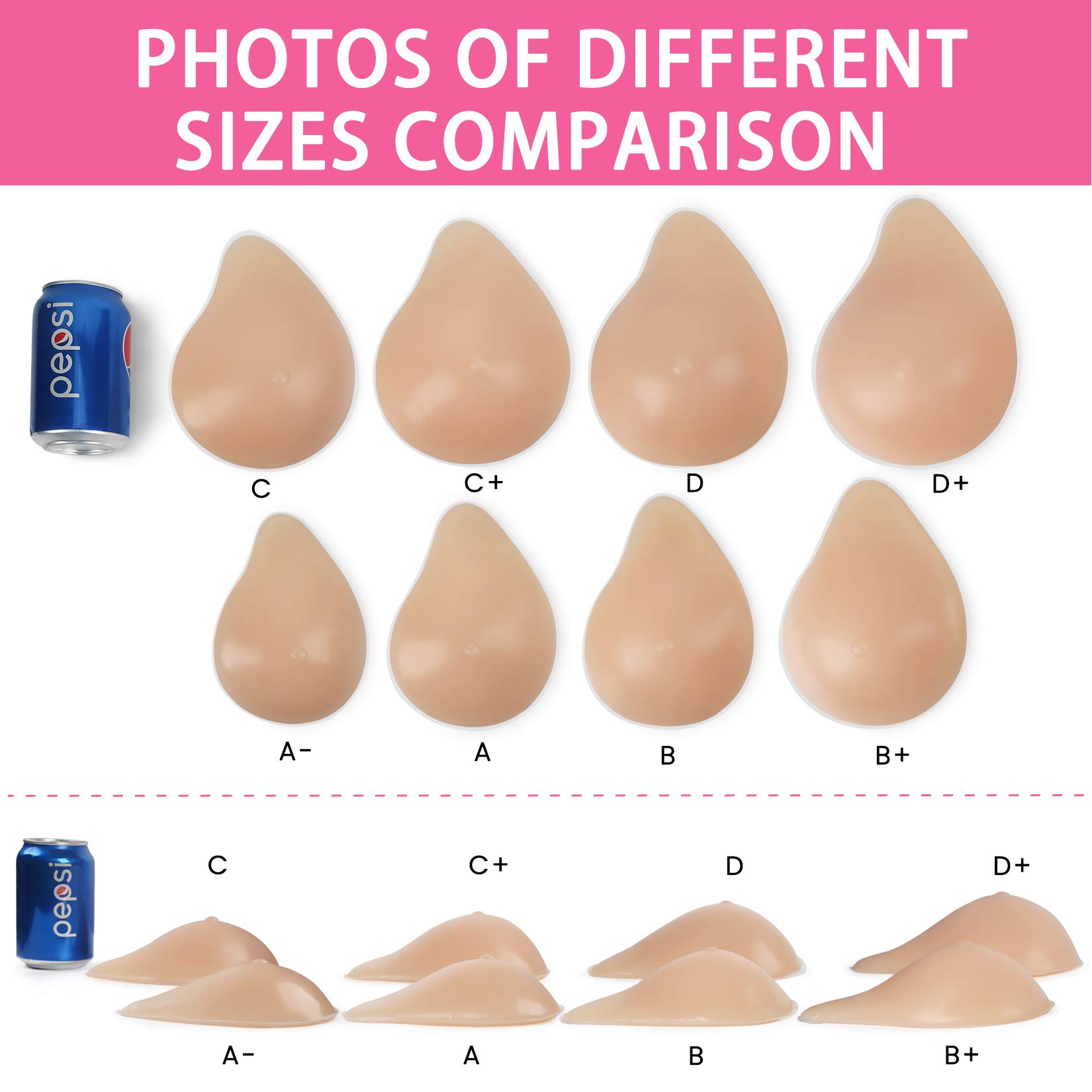 Vollence One Piece D Cup Side Silicone Breast Forms Fake Boobs Women Concave Bra Pad Enhancers Mastectomy Prosthesis Crossdresser Transgender Cosplay