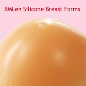 BMLen One Piece Triangle Silicone Breast Forms Mastectomy Prosthesis Bra Enhancer Inserts Concave Bra Pads (Nude 1, 600g (DD cup))