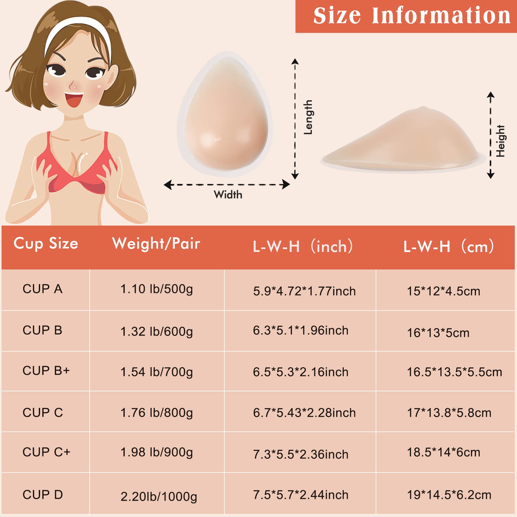 Windsleeping 1 Pair A Cup Self Adhesive Teardrop Concave Silicone Breast Forms Mastectomy Prosthesis Bra Enhancers