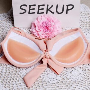 Women Soft Silicone Bra Inserts Breast Chest Enhancer Pads Push-up/Gathering for A/B/C Cup, Skin
