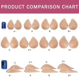 IVITA One Pair C Cup Asymmetrical Shape Silicone Breast Form Side Fake Boobs for Mastectomy Prosthesis Crossdressers Transgender Cosplay Bra Pads Inserts