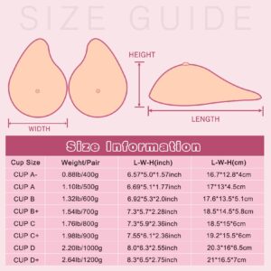 IVITA One Pair C Cup Asymmetrical Shape Silicone Breast Form Side Fake Boobs for Mastectomy Prosthesis Crossdressers Transgender Cosplay Bra Pads Inserts