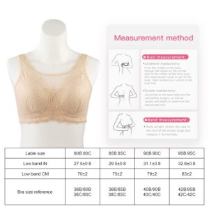 Polreta Mastectomy Bra with Pockets for Prosthesis Women Post Surgety Bra Cotton Daily Bralettes Skin