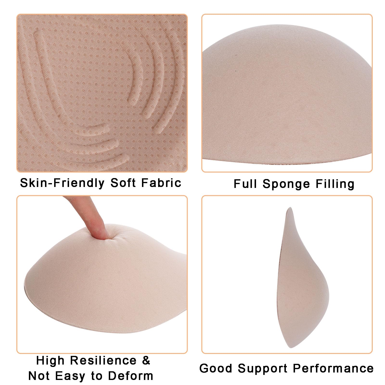 Miayon Cotton Breast Forms False Breast Prosthesis Sponge Boob Bra Insert Pad for Mastectomy Breast Cancer Support Women (D/E-Cup)
