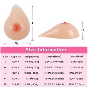 Vollence One Piece DD Cup Side Silicone Breast Forms irregular Fake Boobs Mastectomy Prosthesis Bra Pad Enhancers