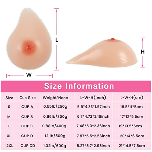 Vollence One Piece DD Cup Side Silicone Breast Forms irregular Fake Boobs Mastectomy Prosthesis Bra Pad Enhancers