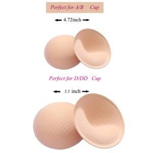 ONDY Bra Insert Pads 2 Pairs, Round Breast Enhancers,Invisible Bra Push Up Pad for Yoga Sports Bra (A/B)