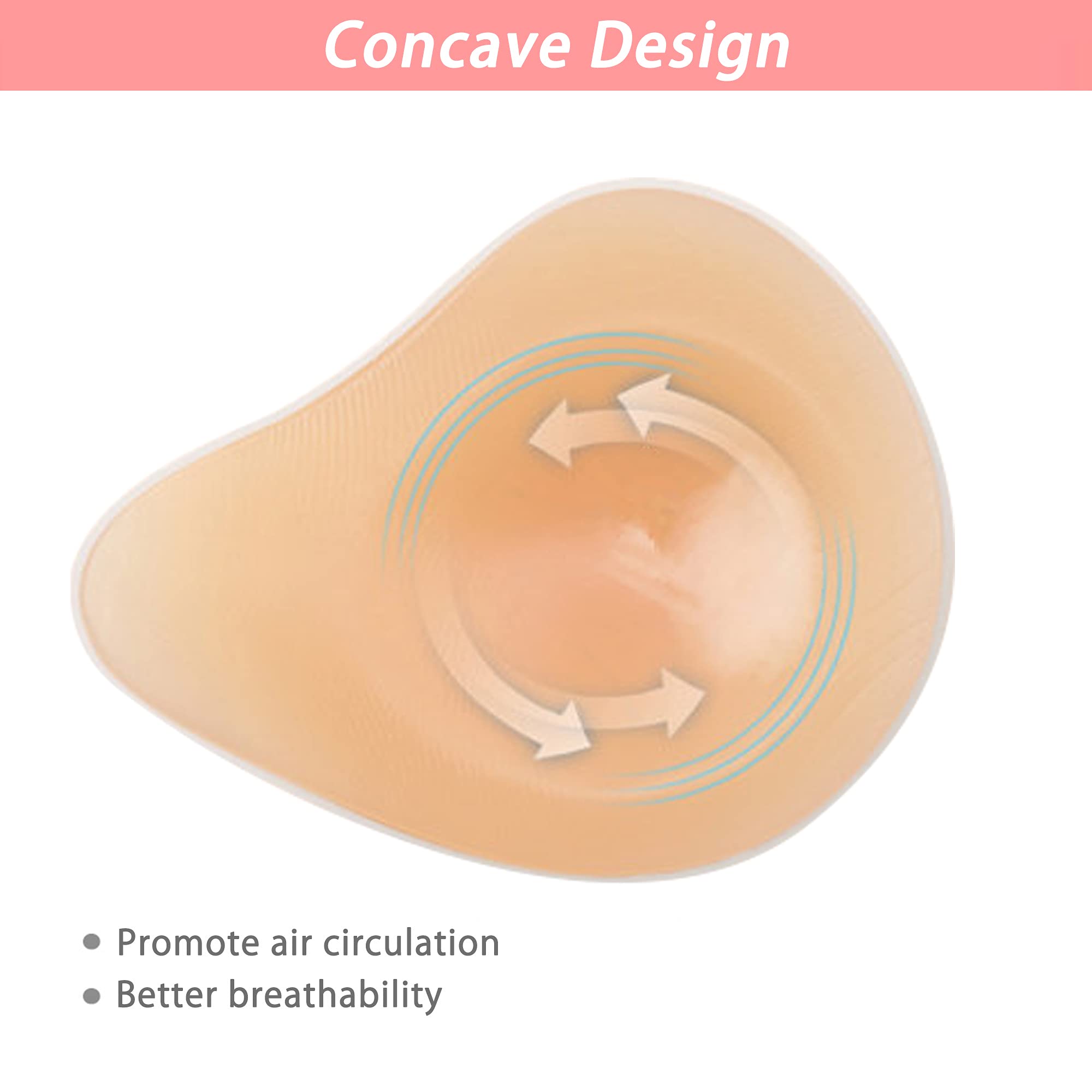 MaxTara Silicone Breast Form Women Mastectomy Prosthesis Bra Insert Pad 1 Piece Left Side A Cup 250g/piece